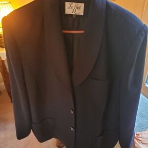Le Suit Navy Blazer Size 22